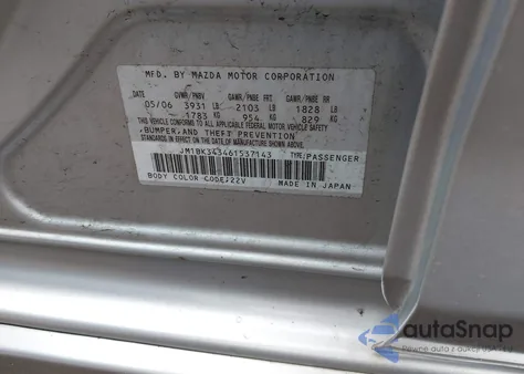 2006 Mazda Mazda3 S Grand Touring from USA, damaged, VIN JM1BK343461537143